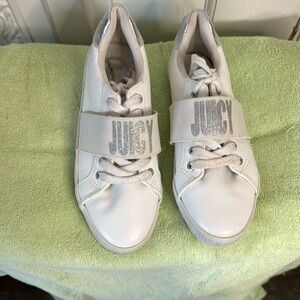 White Lace Up Blingy Juicy Couture White Sneaker Size 7